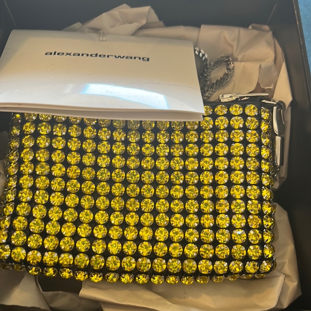 Alexander wang waist bag yellow rhinestone
